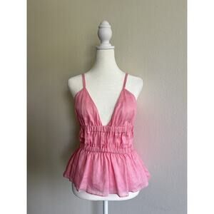 A Loves A New Pink Tank Top Rayon Evening Cocktail Pretty Pink‎ Baby Doll Size S
